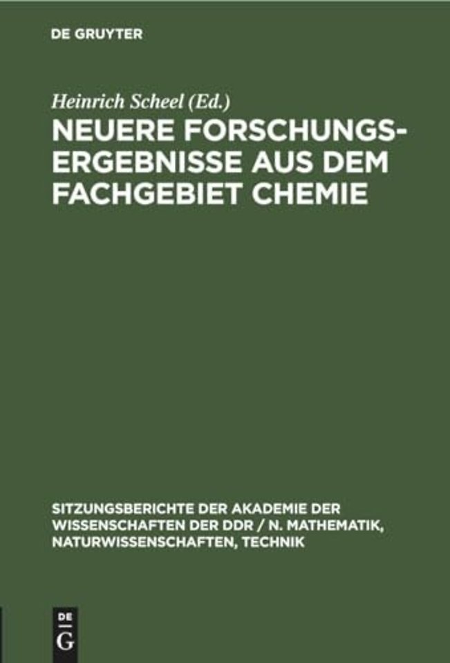 Neuere Forschungsergebnisse Aus Dem Fachgebiet Chemie