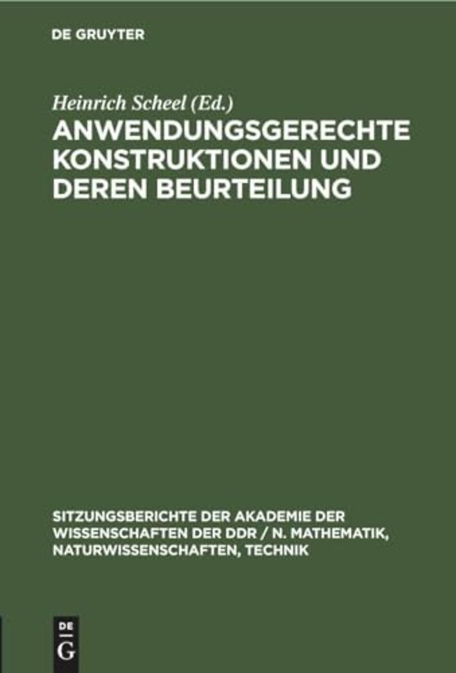 Anwendungsgerechte Konstruktionen Und Deren Beurteilung