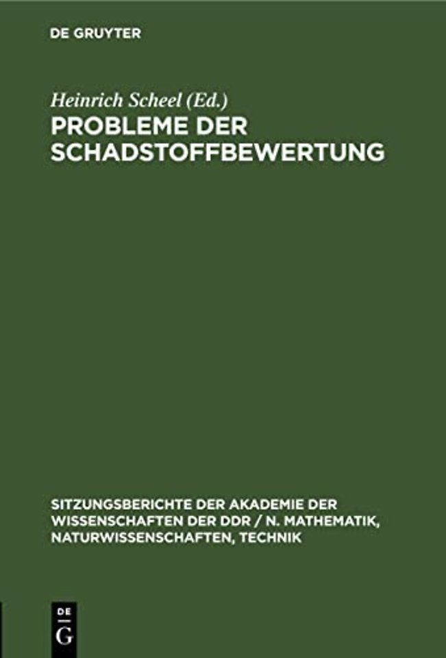 Probleme Der Schadstoffbewertung