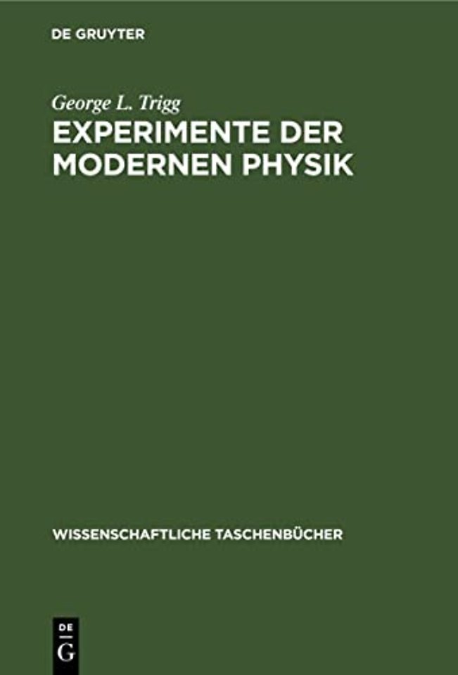 Experimente Der Modernen Physik