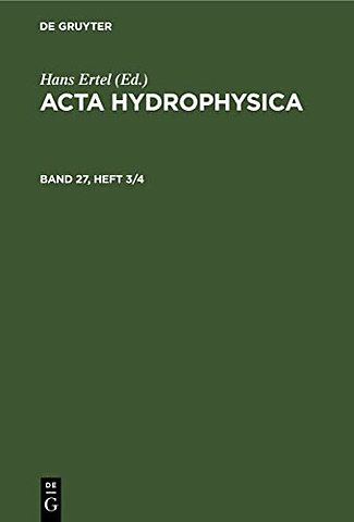 Acta Hydrophysica. Band 27, Heft 3/4