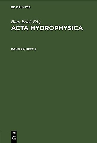 Acta Hydrophysica. Band 27, Heft 2
