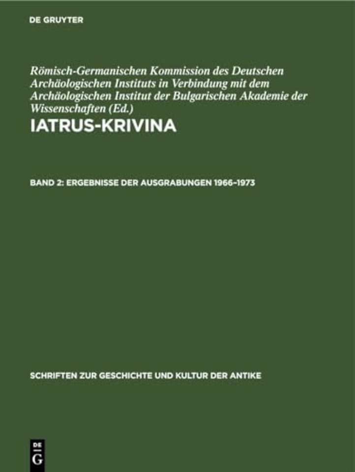 Ergebnisse Der Ausgrabungen 1966-1973