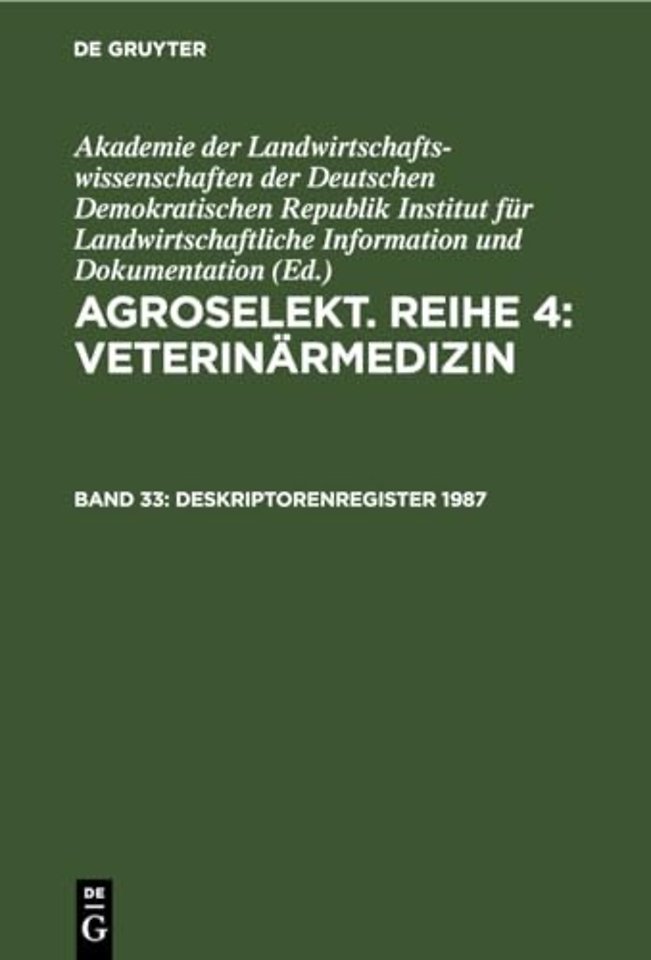 Deskriptorenregister 1987 – (Hefte 1–12)