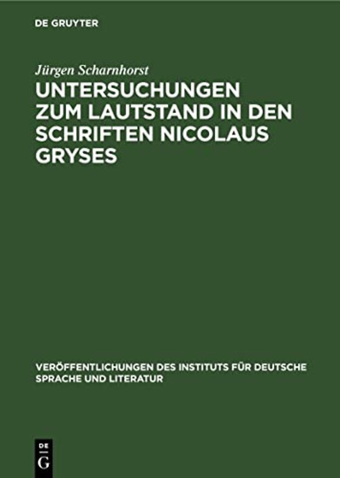 Untersuchungen zum Lautstand in den Schriften Ni – Ein Beitrag zur mecklenburgische Sprachgeschichte