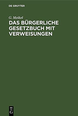 Das Burgerliche Gesetzbuch Mit Verweisungen