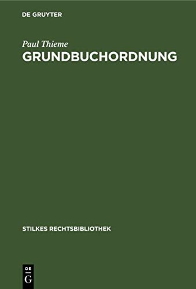 Grundbuchordnung – In der Fassung der Bekanntmachung vom 5. August 1935