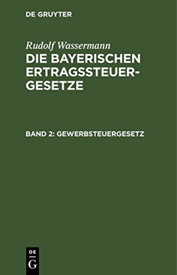 Gewerbsteuergesetz – mit den Vollzugsvorschriften