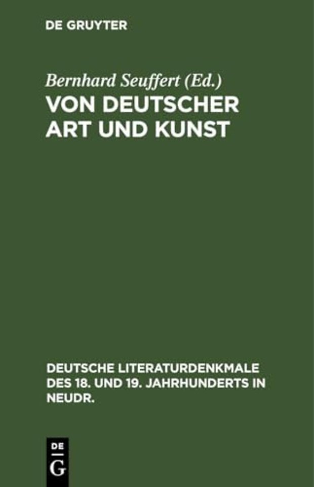 Von Deutscher Art Und Kunst