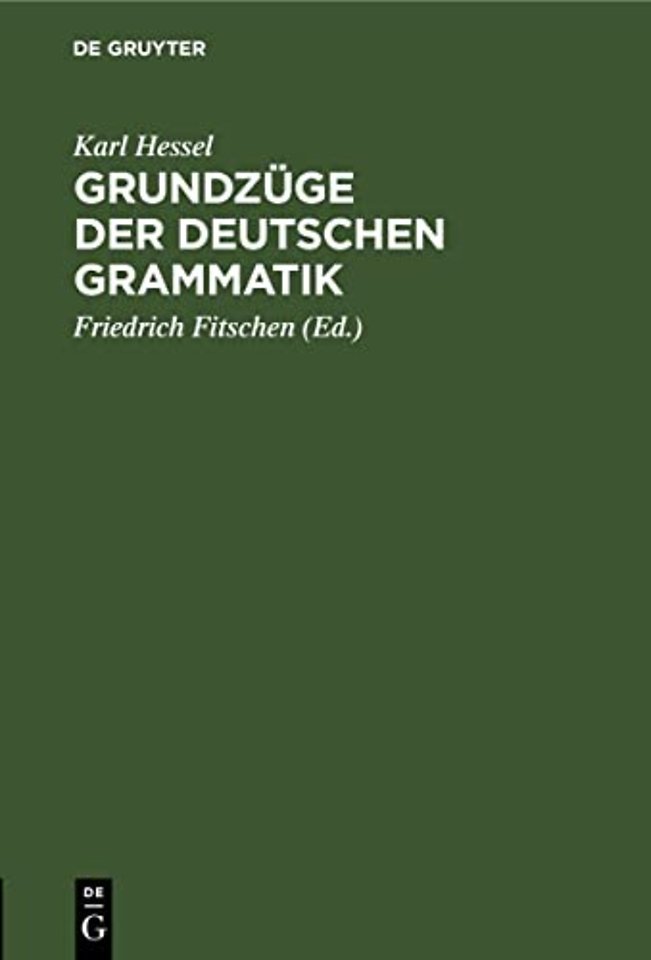 Grundzuge Der Deutschen Grammatik