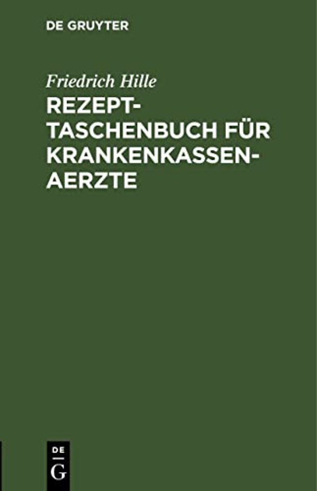 Rezept-Taschenbuch Fur Krankenkassen-Aerzte