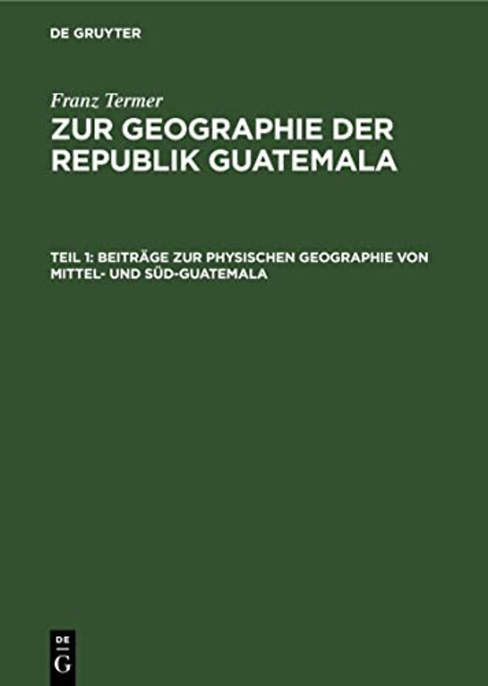 Beiträge zur physischen Geographie von Mittel– u – (wissenschaftliche Ergebnisse einer im Auftrag der Geographischen Gesellschaft in Hamburg in den
