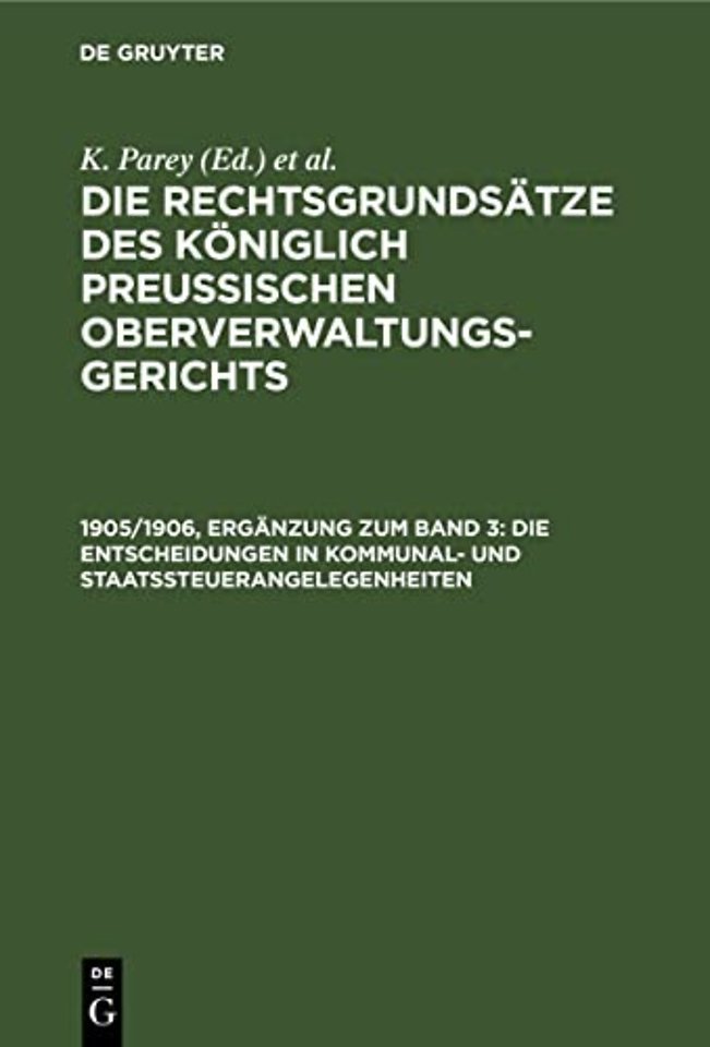 Die Entscheidungen in Kommunal– und Staatssteuerangelegenheiten
