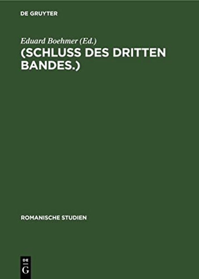 (Schluss Des Dritten Bandes.)