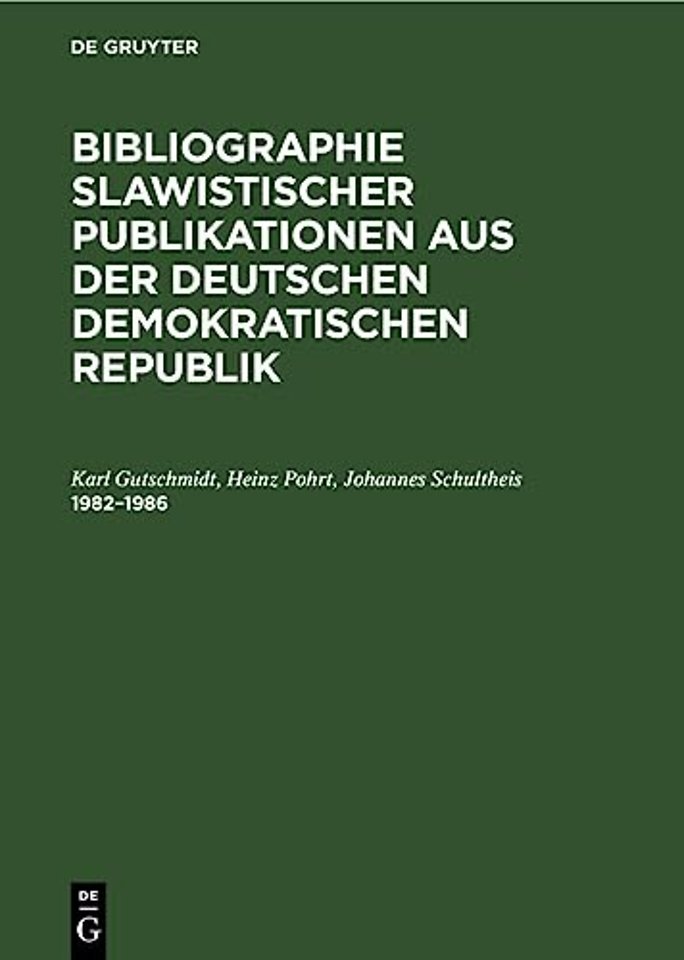 1982–1986 – Dem X. Internationalen Slawistenkongreβ gewidmet