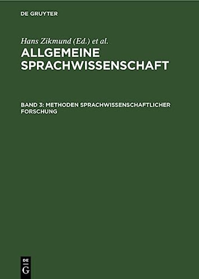 Methoden Sprachwissenschaftlicher Forschung