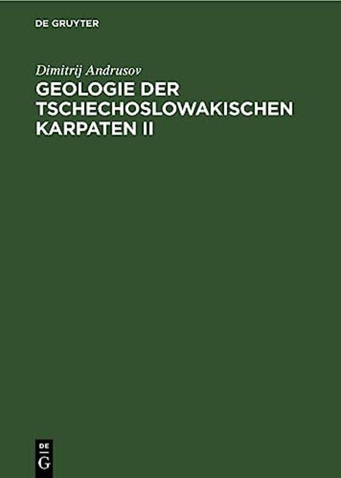 Geologie der Tschechoslowakischen Karpaten II
