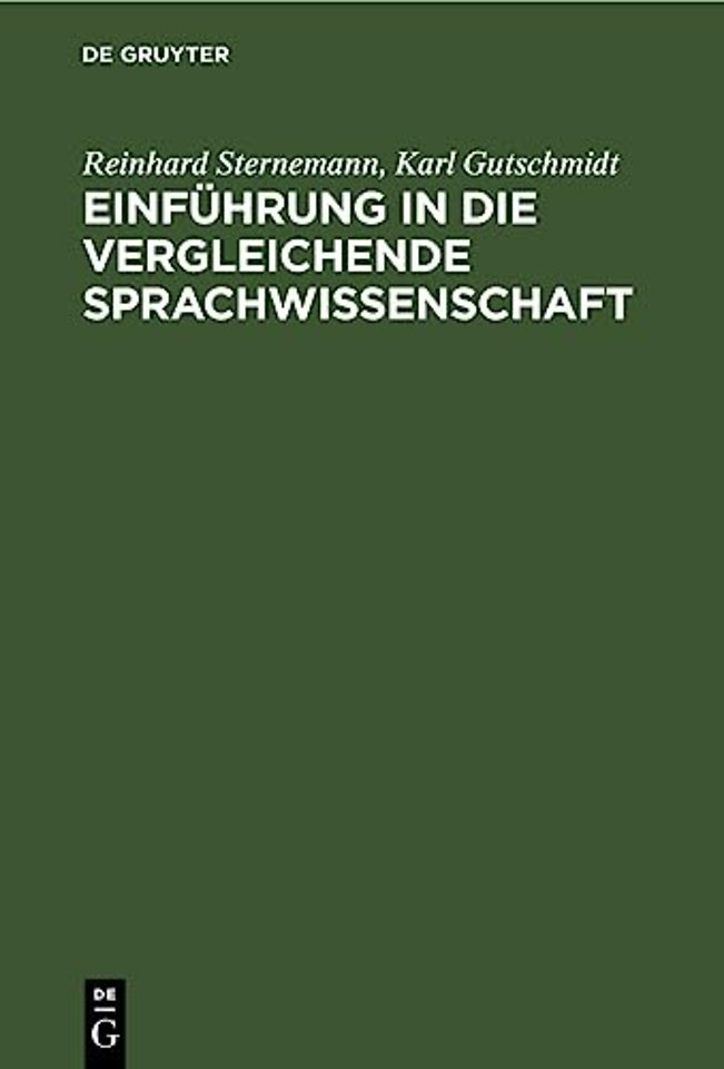 Einfuhrung in Die Vergleichende Sprachwissenschaft