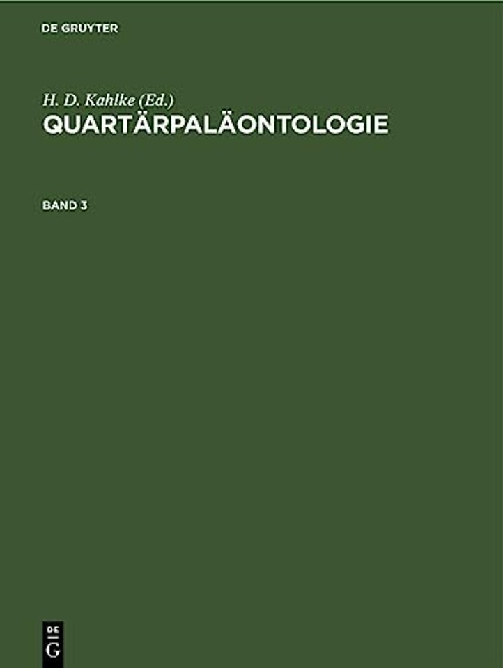 Quartärpaläontologie. Band 3