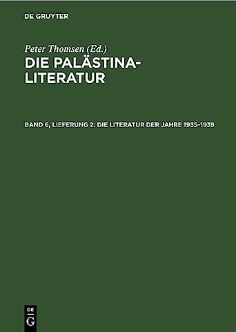 Die Literatur der Jahre 1935–1939