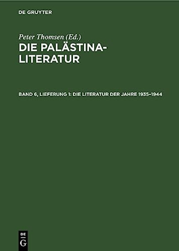 Die Literatur der Jahre 1935–1944