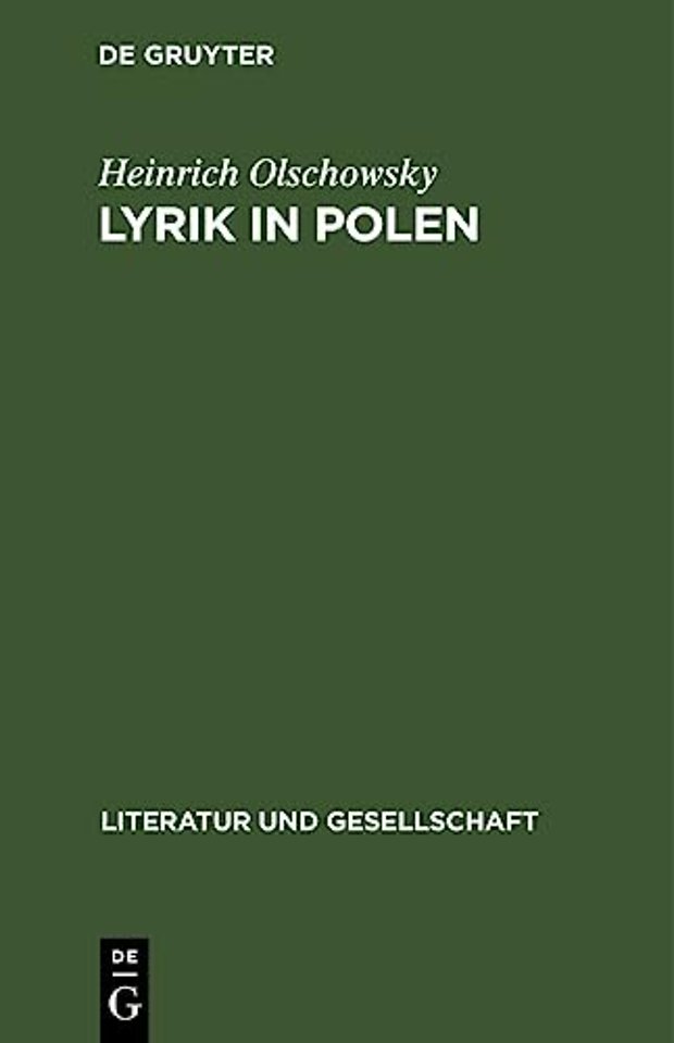 Lyrik in Polen – Strukturen und Traditionen im 20. Jahrhundert