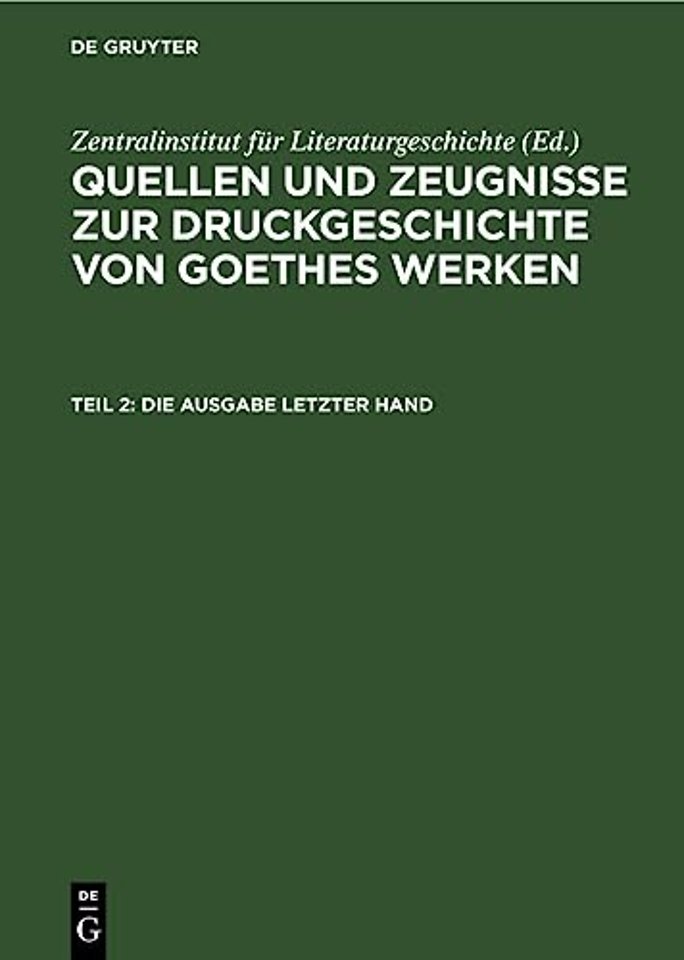 Die Ausgabe letzter Hand