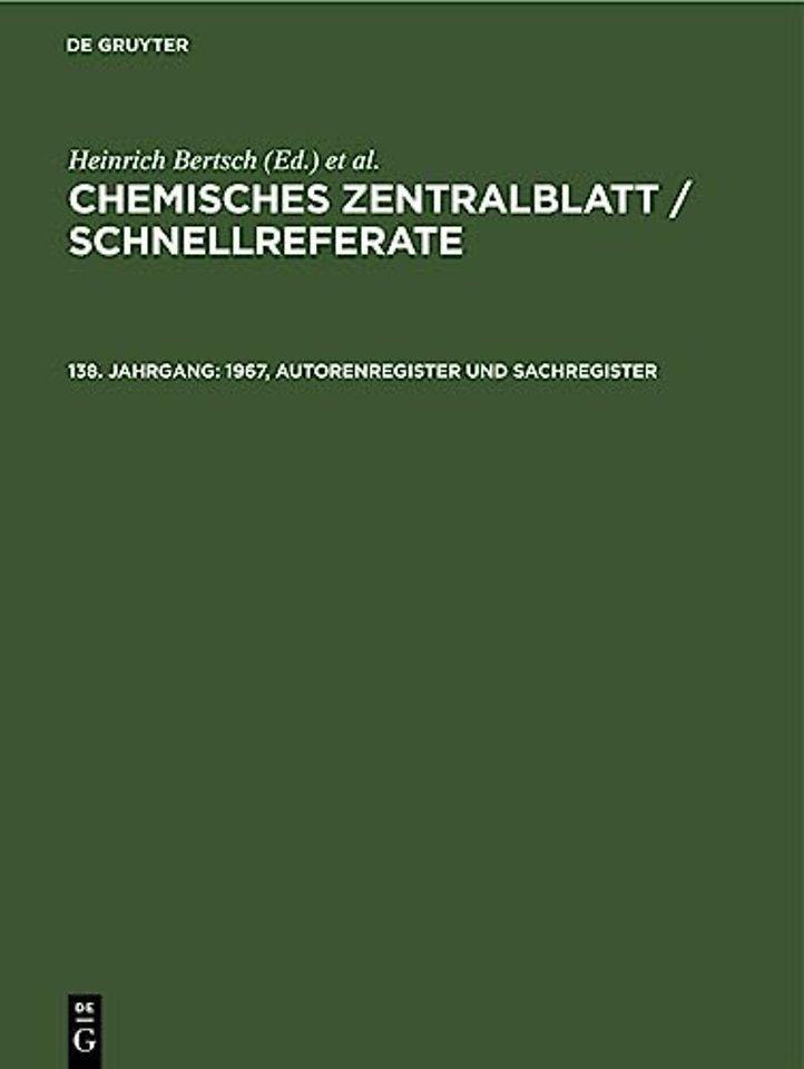 1967, Autorenregister und Sachregister