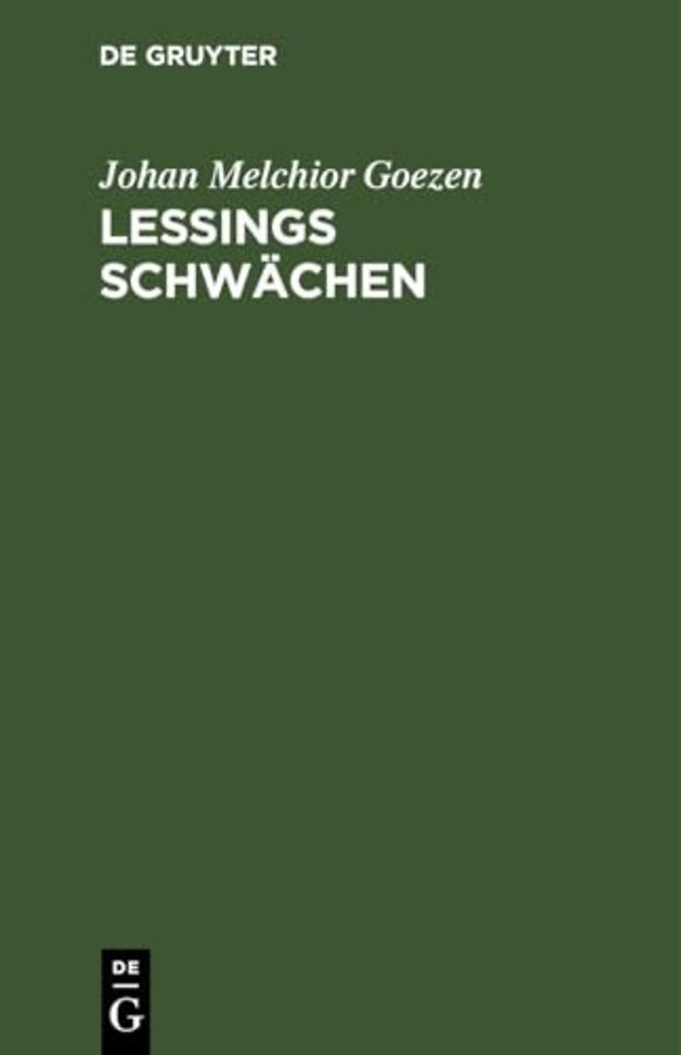 Leßings Schwachen