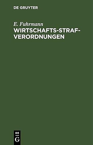 Wirtschafts–Strafverordnungen