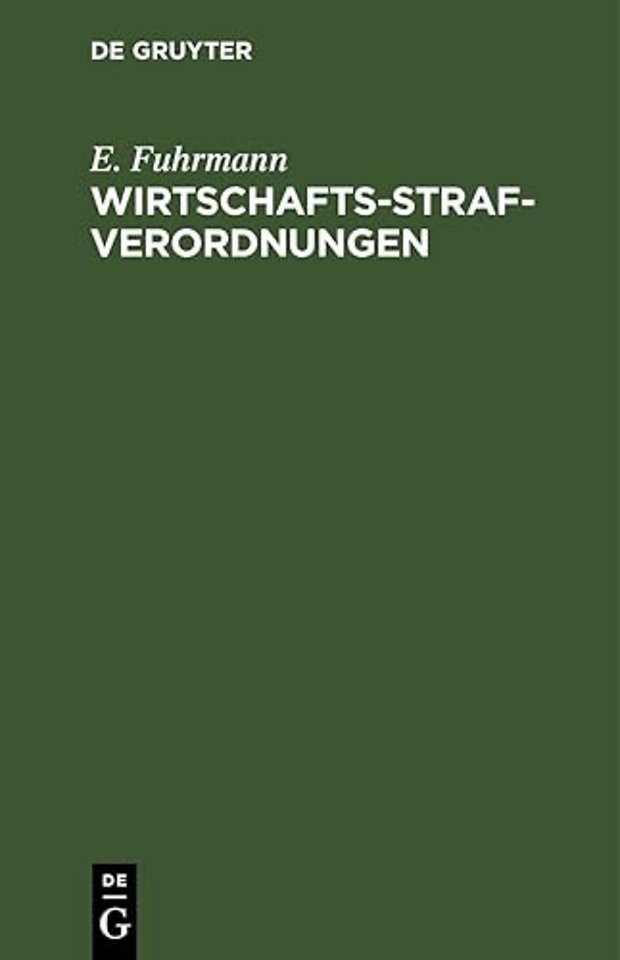 Wirtschafts–Strafverordnungen