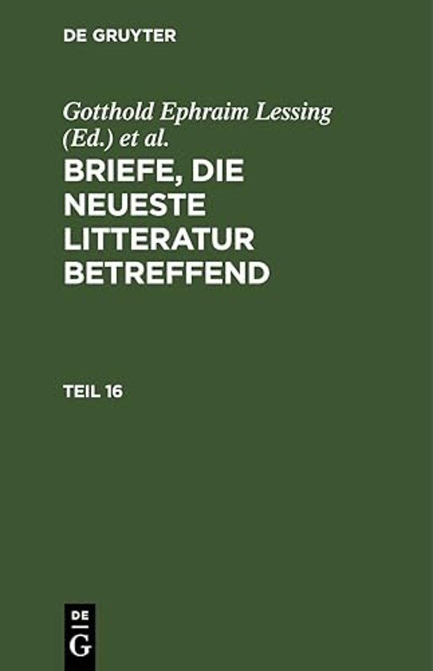 Briefe, Die Neueste Litteratur Betreffend. Teil 16