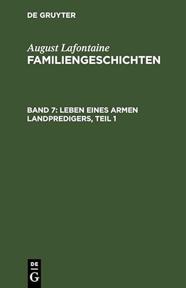 Leben eines armen Landpredigers, Teil 1