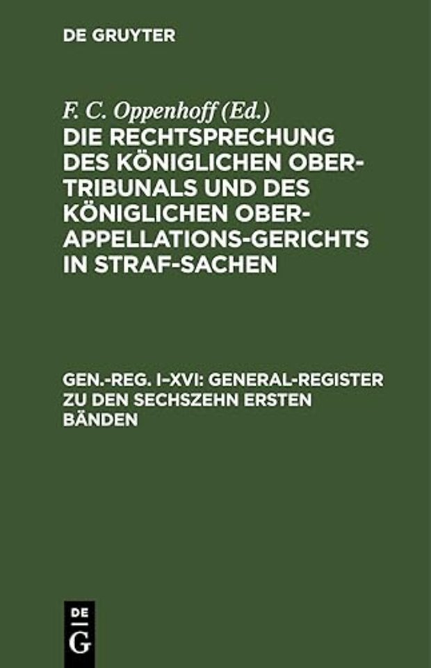 General–Register zu den sechszehn ersten Bänden