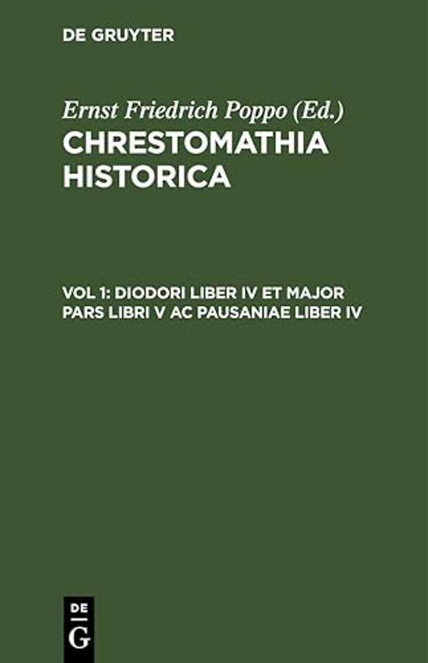 Diodori Liber IV et major pars libri V ac Pausaniae Liber IV