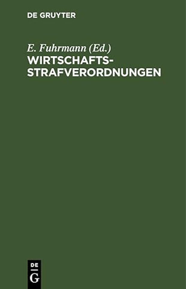 Wirtschaftsstrafverordnungen