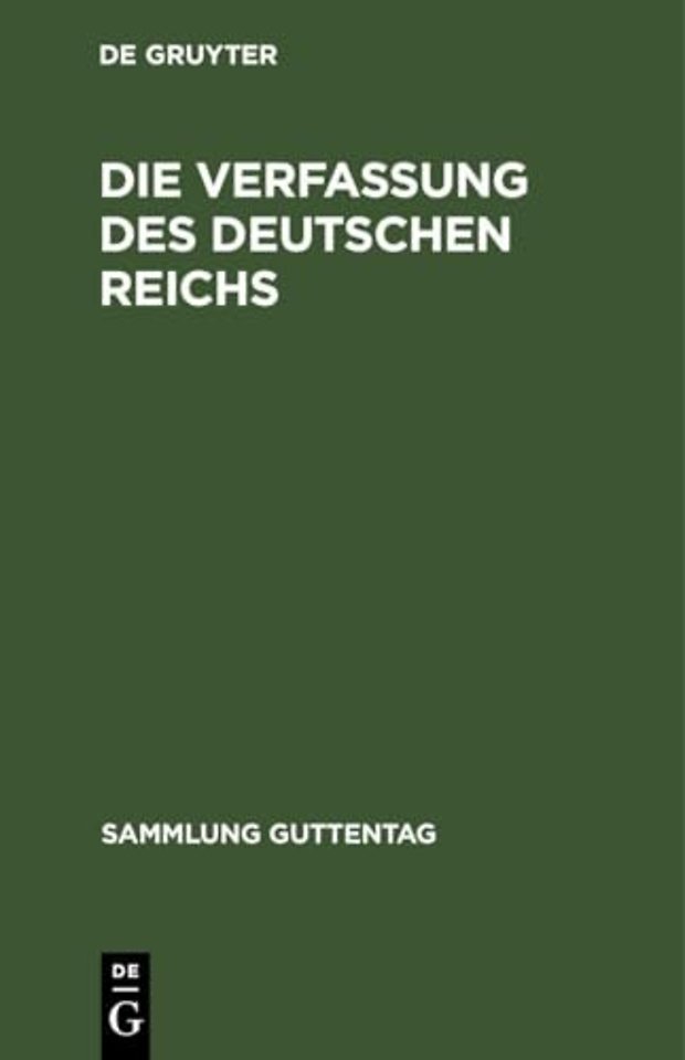 Die Verfassung Des Deutschen Reichs