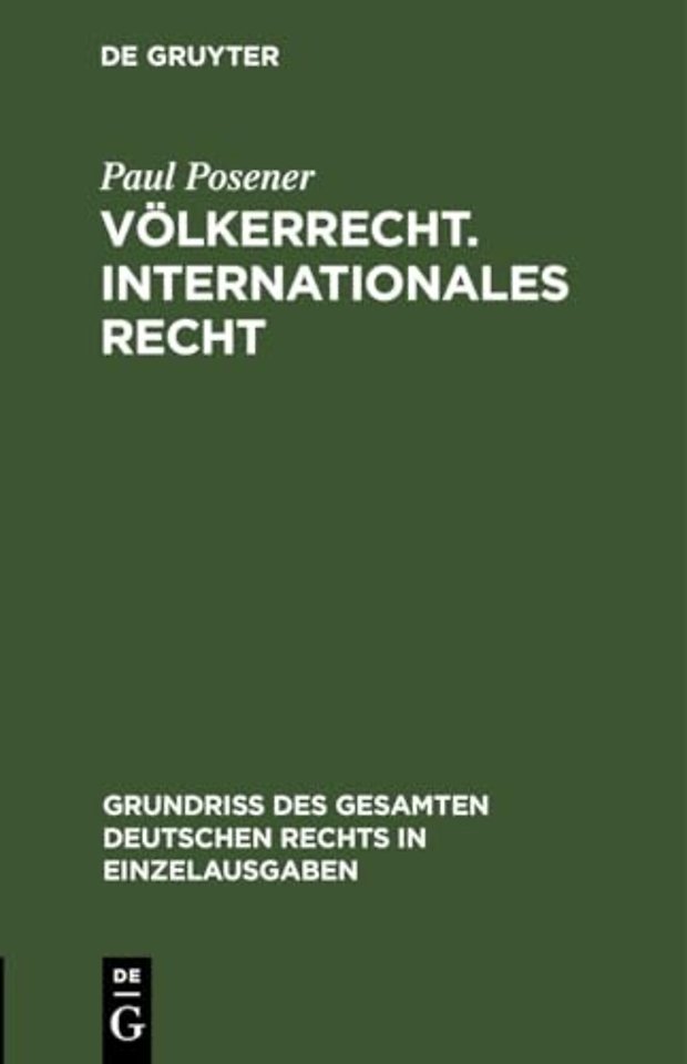 Volkerrecht. Internationales Recht