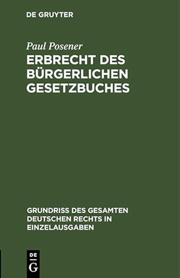 Erbrecht Des Burgerlichen Gesetzbuches