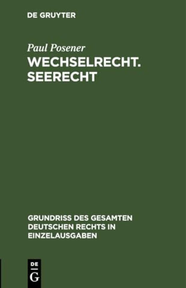 Wechselrecht. Seerecht
