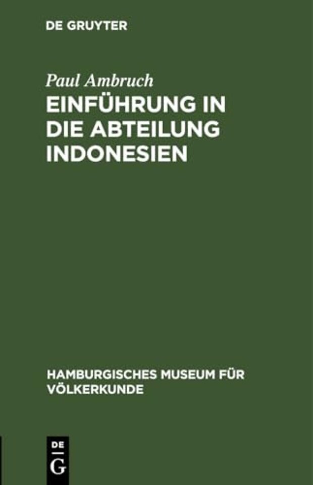 Einfuhrung in Die Abteilung Indonesien