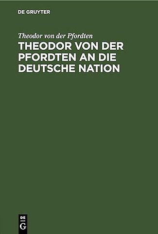 Theodor von der Pfordten an die Deutsche Nation – Zum 9. November 1933