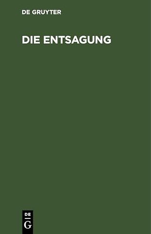 Die Entsagung – Schauspiel in drei Aufzügen