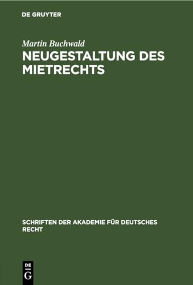 Neugestaltung Des Mietrechts