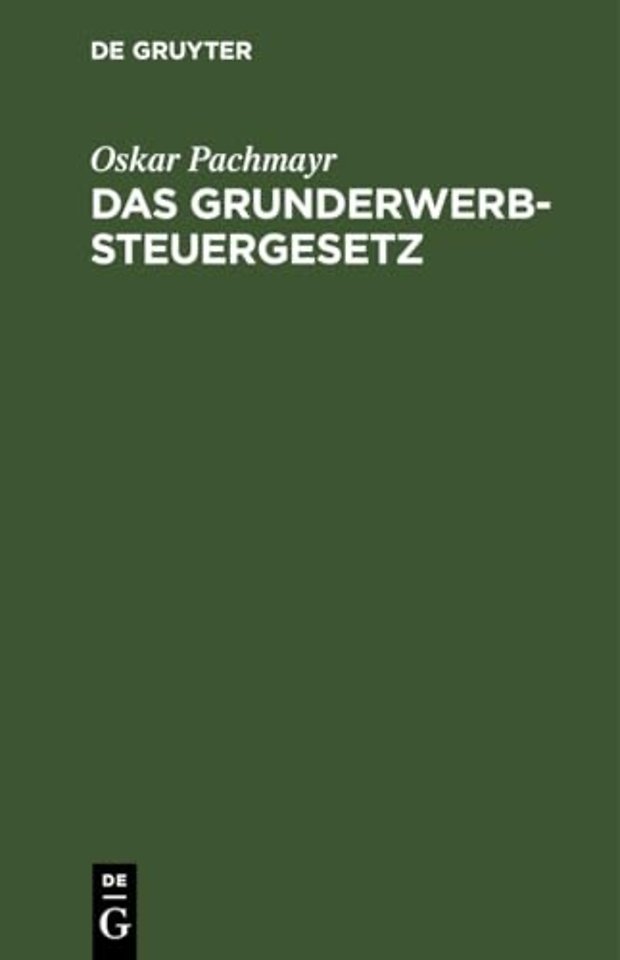 Das Grunderwerbsteuergesetz