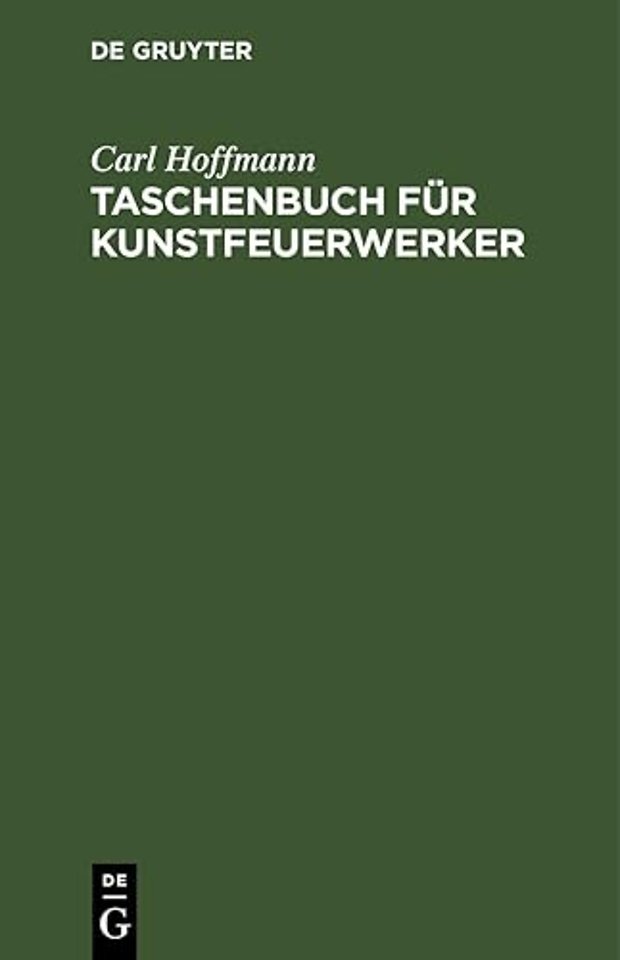 Taschenbuch Fur Kunstfeuerwerker