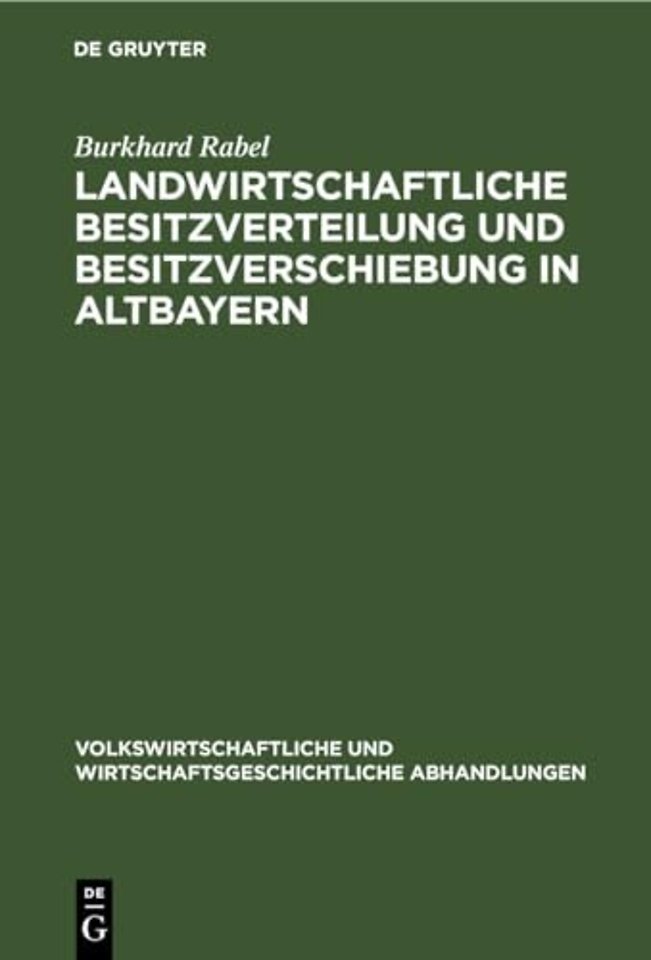 Landwirtschaftliche Besitzverteilung und Besitzv – Mit einem Anhang: Die Güterzertrümmerungsstatistik in Deutschland und Ös