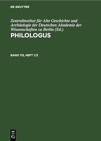 Philologus. Band 113, Heft 1/2