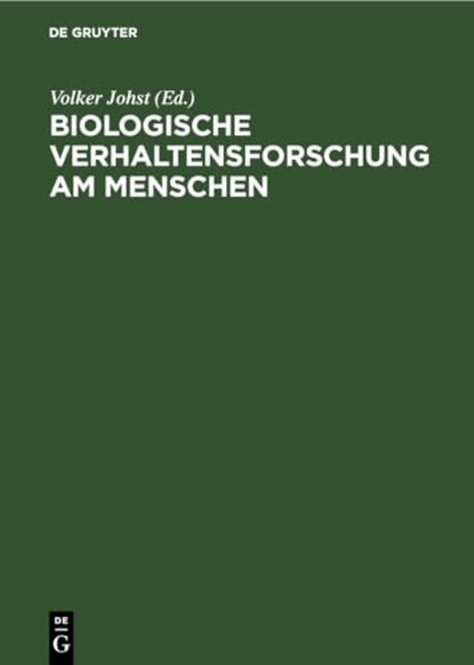 Biologische Verhaltensforschung Am Menschen