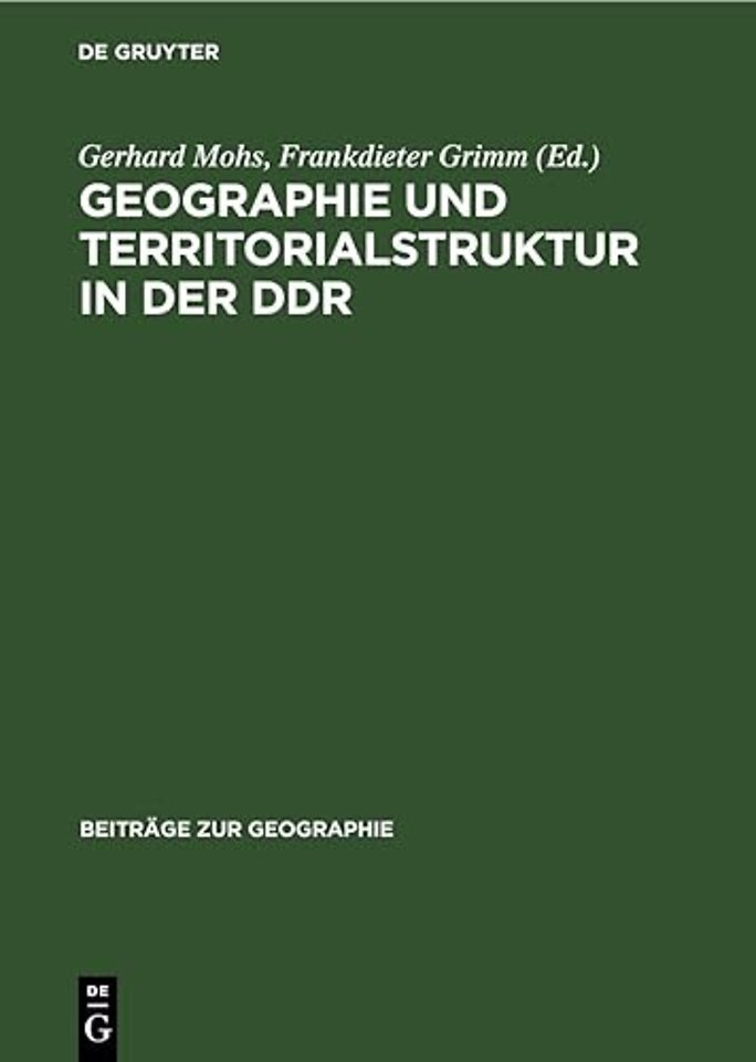 Geographie Und Territorialstruktur in Der DDR